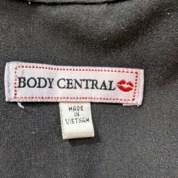 Body Central Women's Large Black Blazer Rollup Contrast Stripe Sleeves - Picture 8 of 10